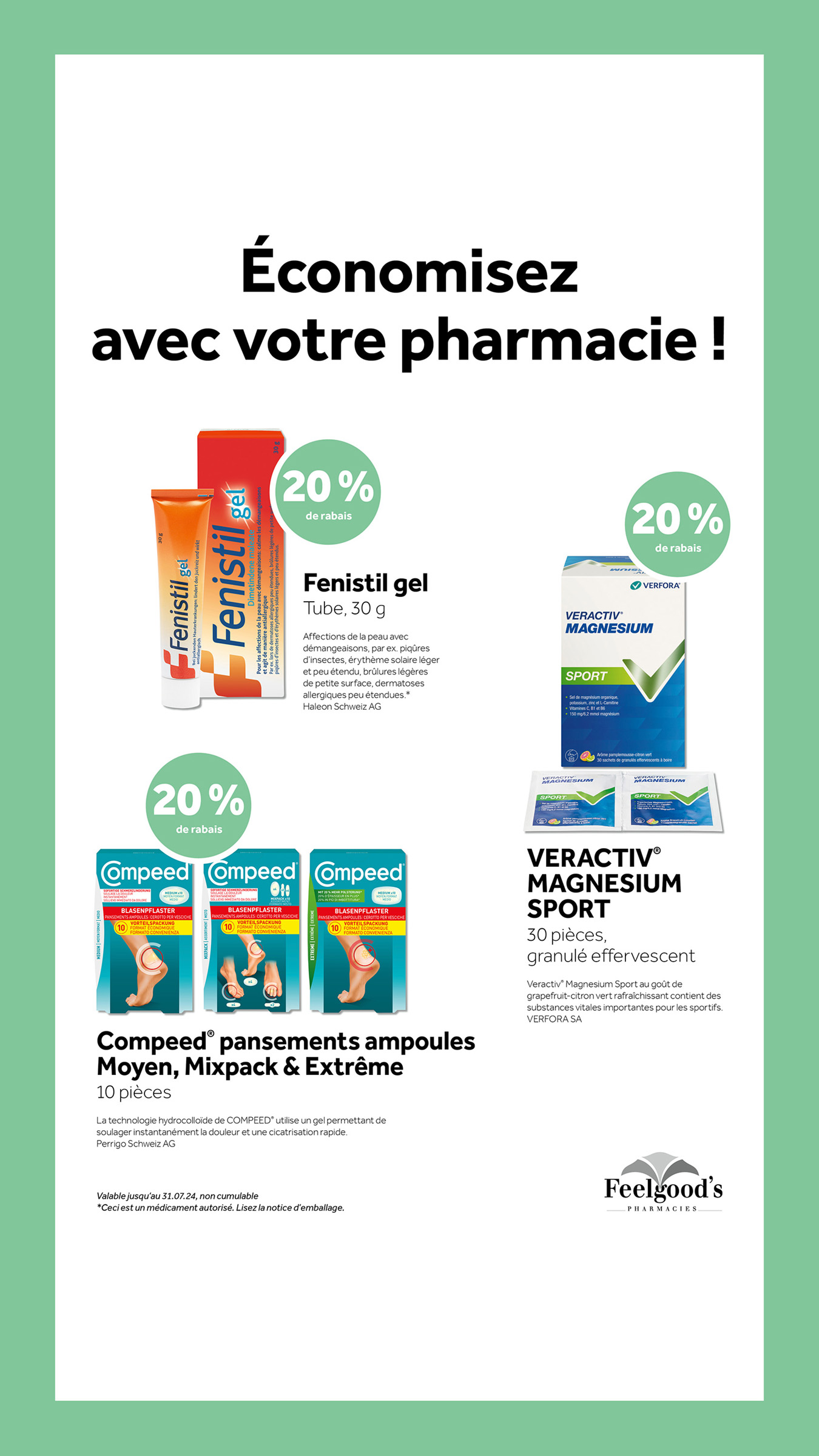 Action feelgoods Juillet 2024 pharmancie Noirmont