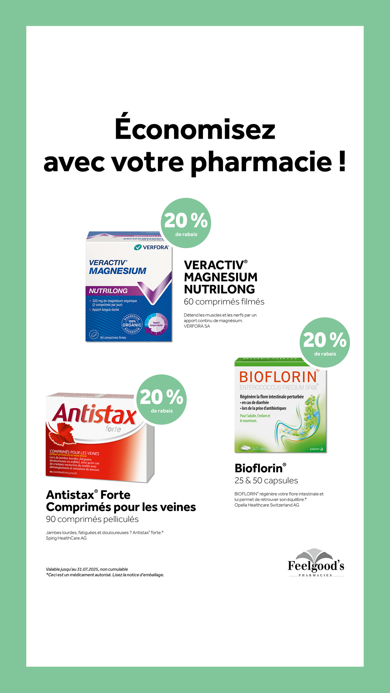 Action feelgoods Juillet 2025 pharmancie Noirmont