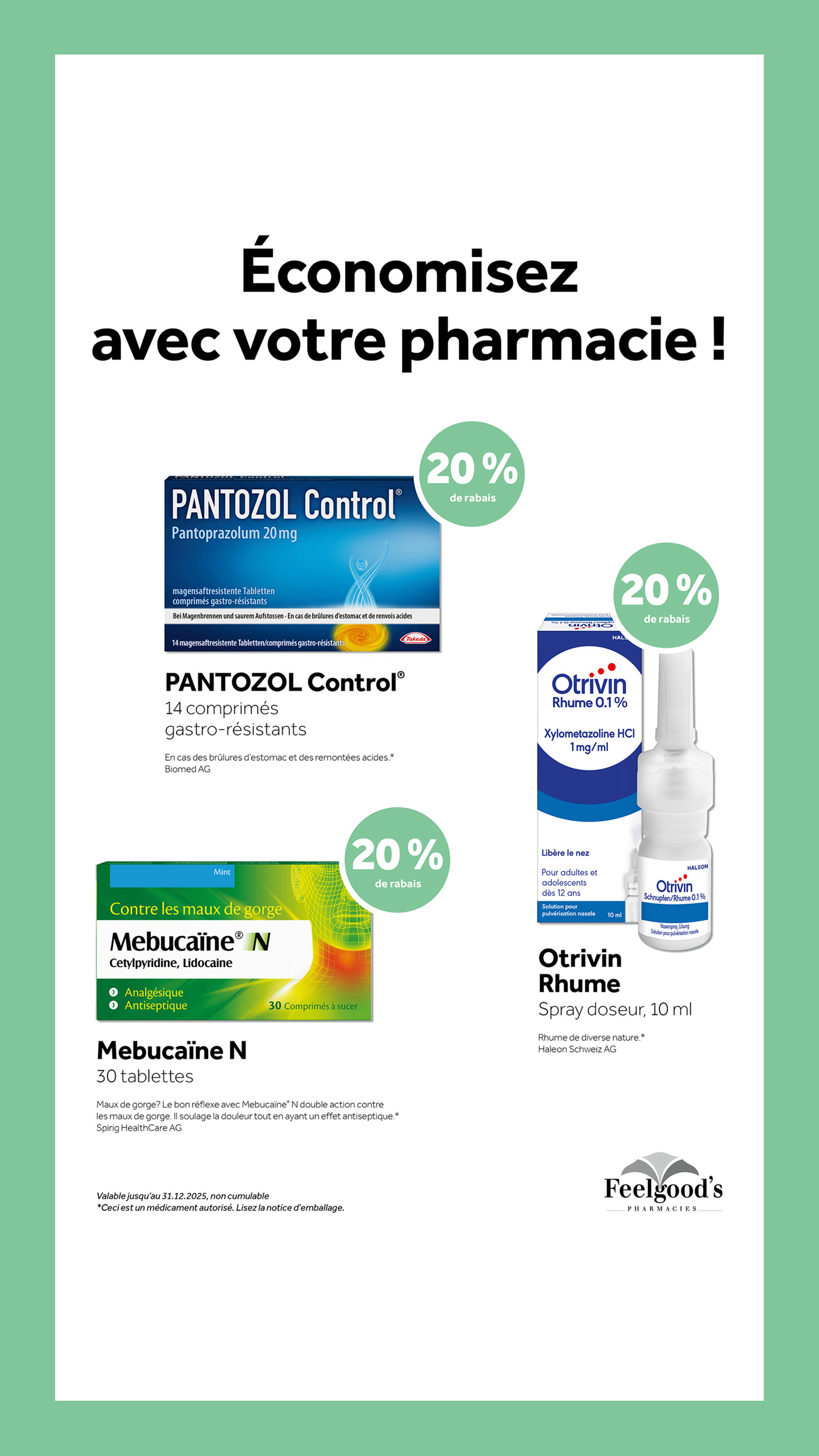 Les promotions du mois Action feelgoods Decembre 2025 pharmancie Noirmont